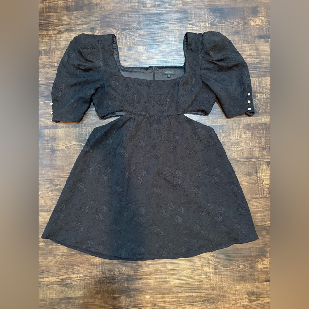MAJORELLE Black Square-Neck Dress